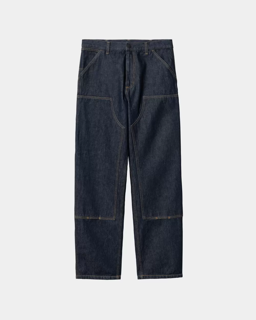 Shop Dubbele Kniebroek - Denim | Blauw (Gespoeld) Heren Denim