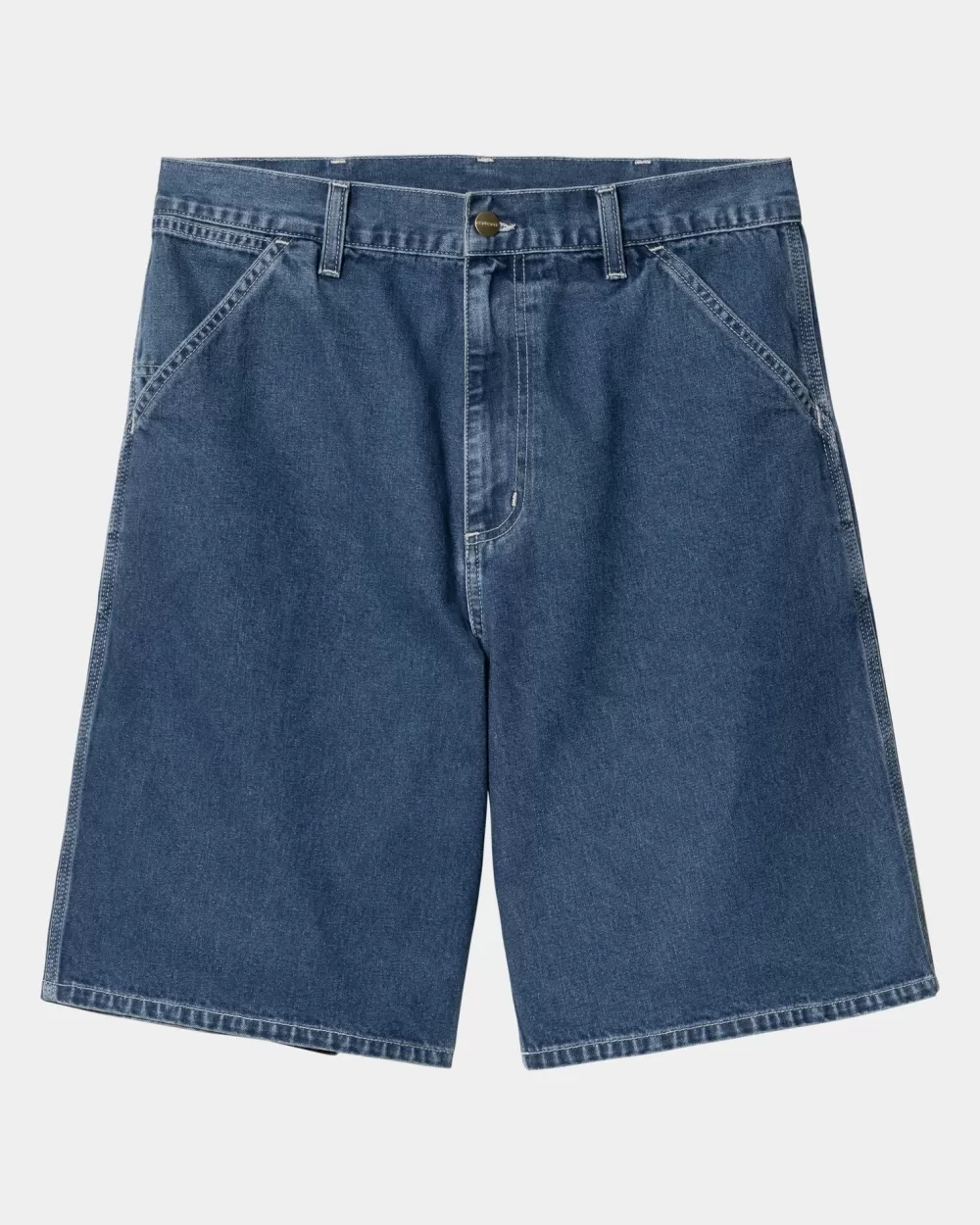 Outlet Eenvoudig Kort-Denim | Blauw (Steengewassen) Heren Denim