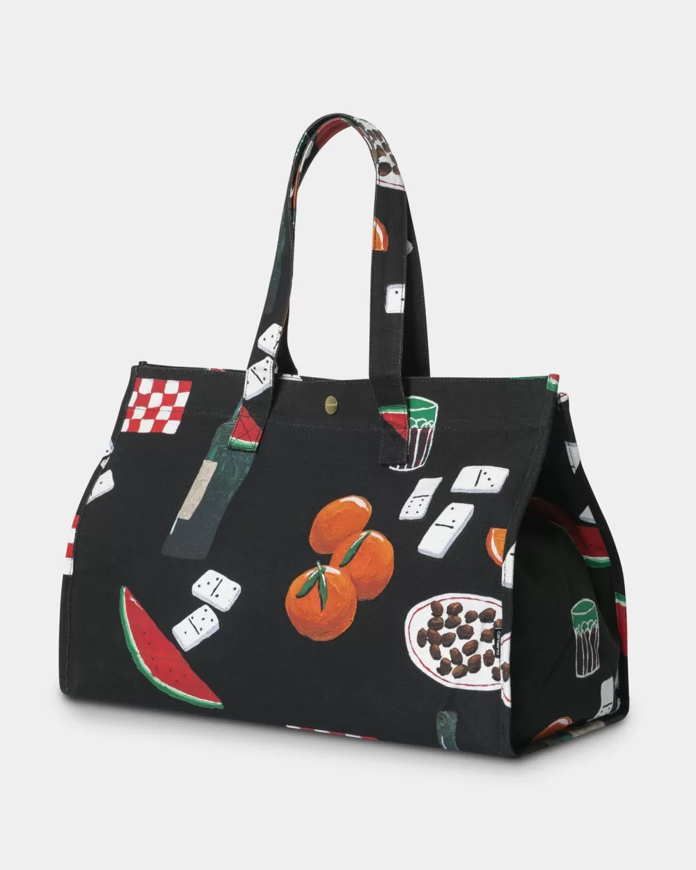 Store Grafische Strandtas Van Canvas | Zwarte Isis Maria Dinerprint Heren Accessoires