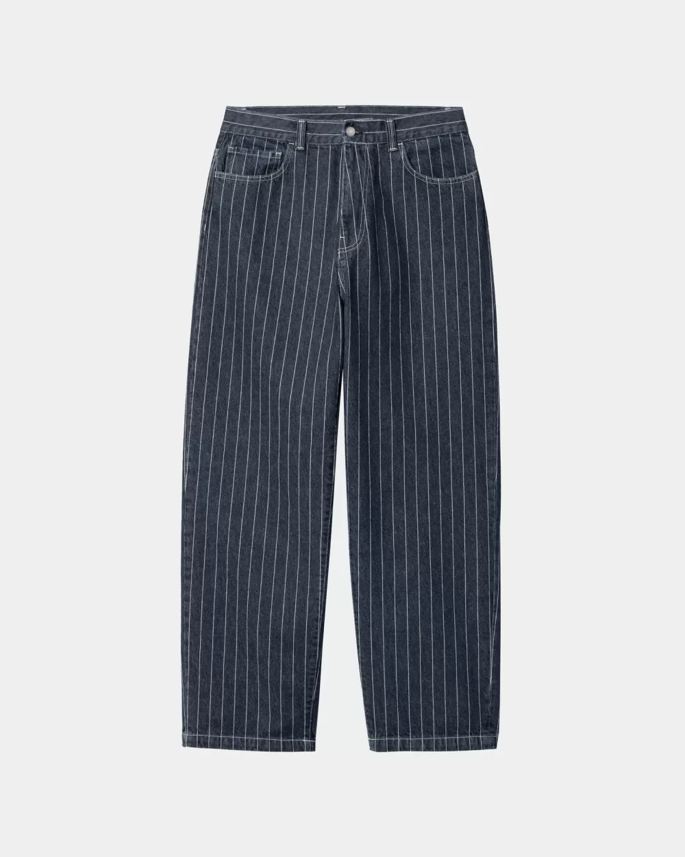 Hot Orleans Gestreepte Broek | Blauw/Wit (Steengewassen) Heren Denim