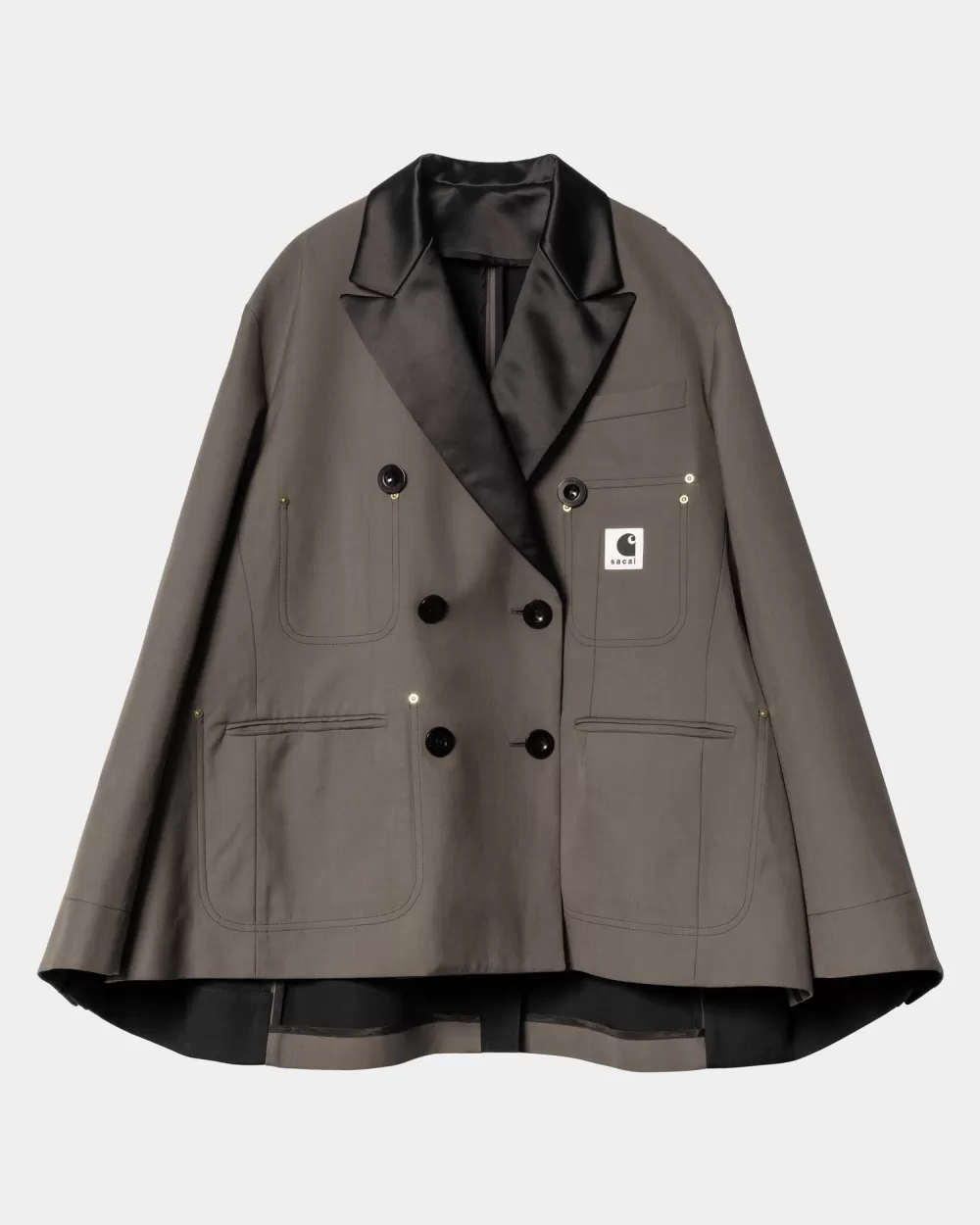 Sale Sacai X Suiting Bonding-Jack Voor Dames | Taupe Vrouwen Jassen