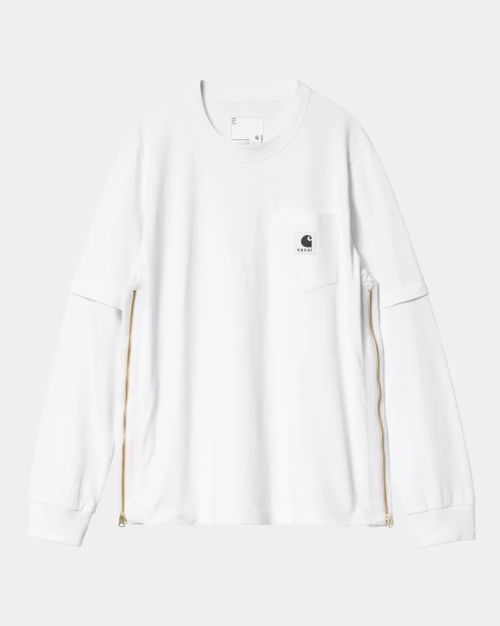 Cheap Sacai X T-Shirt Met Lange Mouwen | Wit Heren T-Shirts En Polo'S