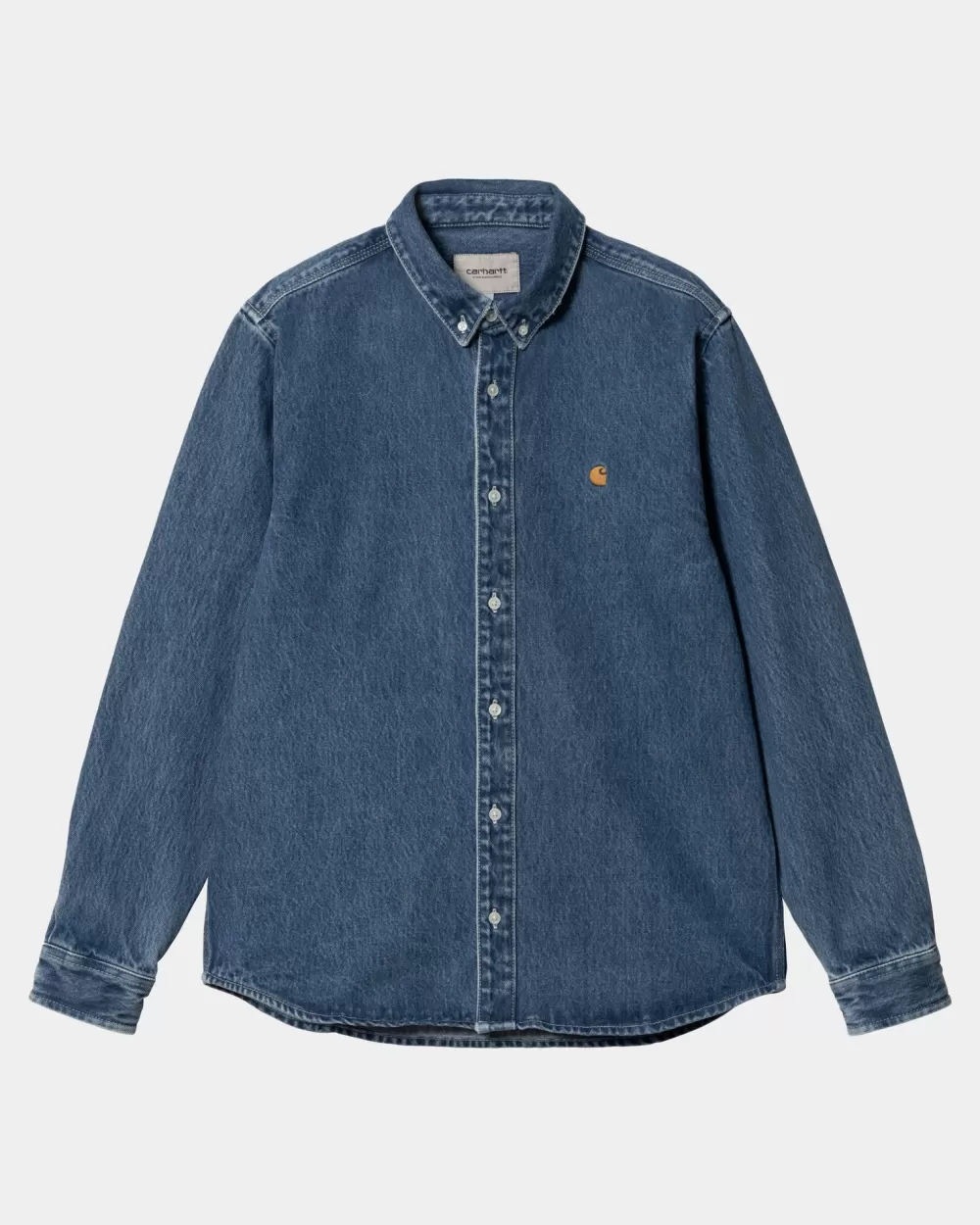 Hot Weldon-Shirt | Blauw (Zware Stone Wash) Heren Denim